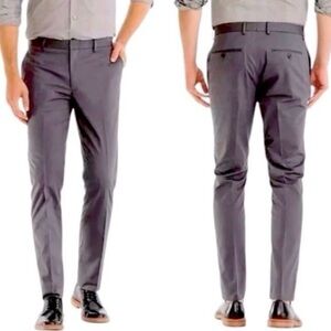 J Crew Destination Pants Gray Tech Twill Zip Pockets Work Career Men’s 32/34 NWT